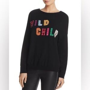 Alice + Olivia - WILD CHILD Embellished Sweater - Crystal Studded - size M